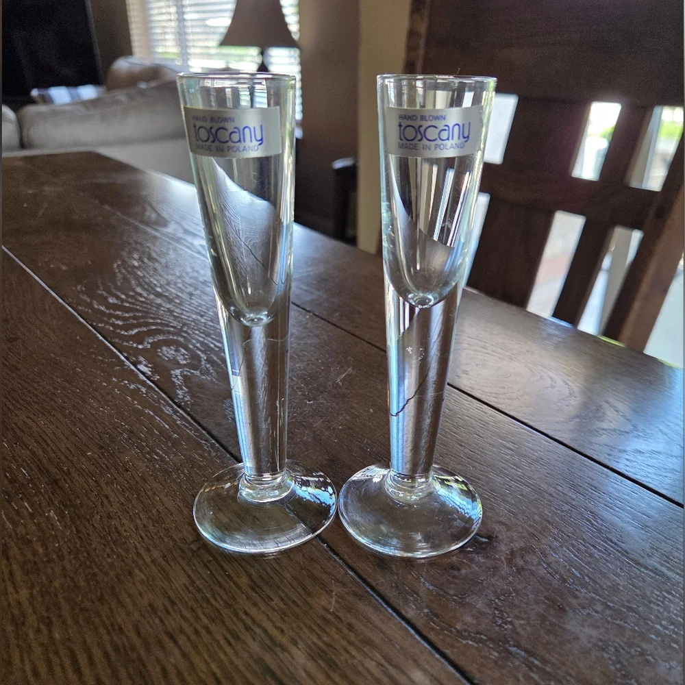Hand Blown Toscany Made In Poland Cordial Glasses (Set Of 2)